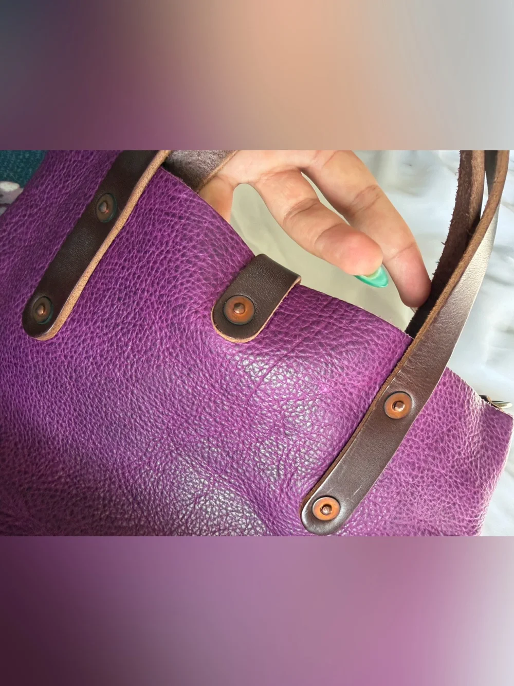 Go Forth Goods mini Avery in grape bison - Picture 4 of 10